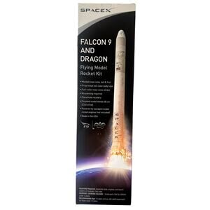 SpaceX Falcon 9 And Dragon Flying Model Rocket Kit Made In USA 1:88 Scale Hobby